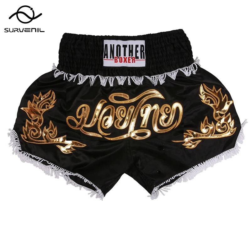 Muay Thai Shorts Mens Womens Fashion Thai Boxing Shorts Embroidery Patch Kids MMA Pants Fitness Fight Kickboxing Training Wear