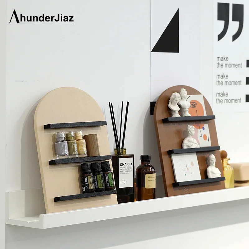 

3 Layers Wooden Perfume Display Rack Aromatherapy Oil Bedside Stand Fashion Decorative Shelf Desktop Storage Home Decoration