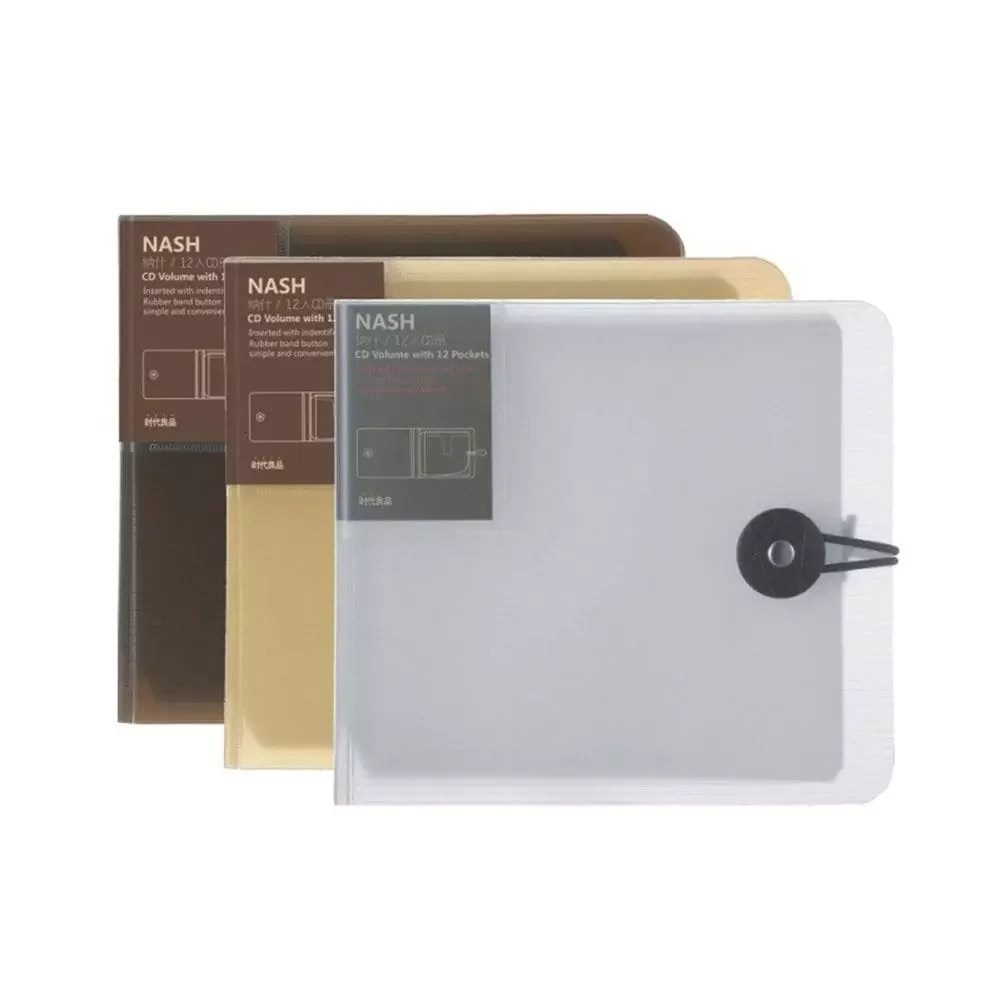 

CD DVD Discs Storage Bag Package with Buckle Closure Store 12 pcs CD Bags Cases