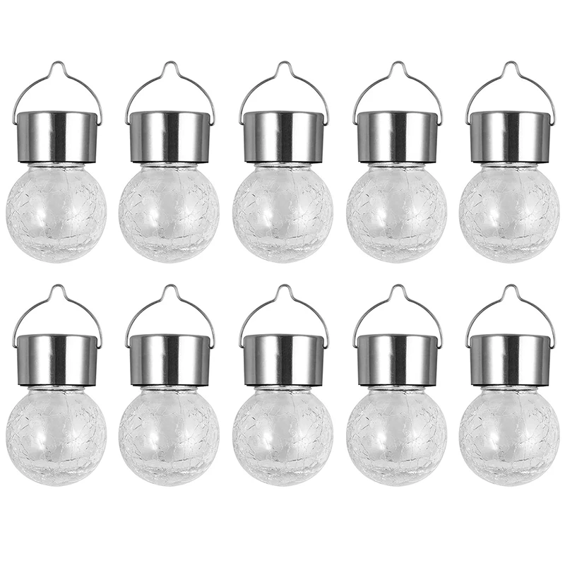 

GTBL 10 Pcs Solar Glass Hanging Light Hanging Light Bulbs Outdoor LED Lights Festival Decoration For Backyard Garden Party