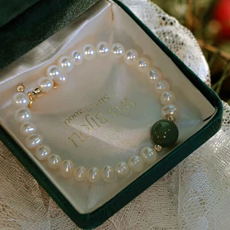 

Натуральный камень Hetian нефритовый жемчужный браслет опал модный шарм рейки ручная работа Регулируемый ювелирный браслет женские подарки ...