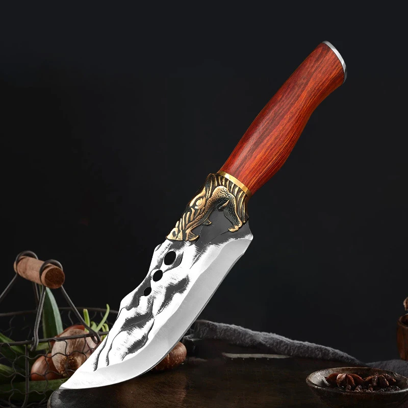 

4,5 дюймовый охотничий нож с кобурой, острый пилинг, пилинг, Кливер, барбекю, ручная работа, кухонные ножи Longquan, профессиональные инструменты для готовки