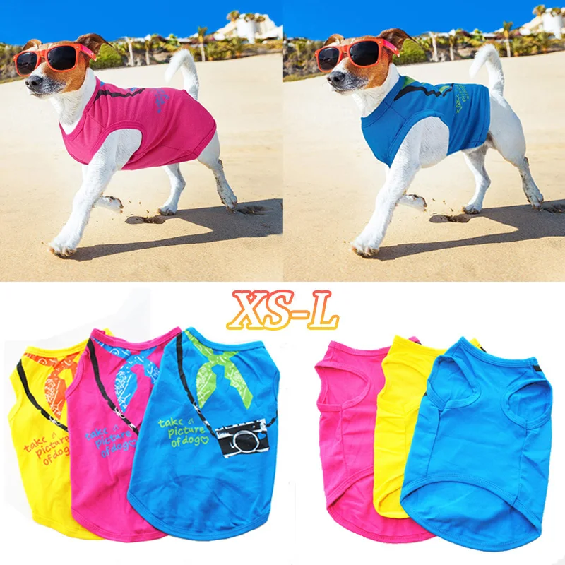 

Летняя одежда для собак, дышащая одежда для щенков, милая гавайская рубашка с принтом для собак, пуловер без рукавов для чихуахуа, товары для домашних животных