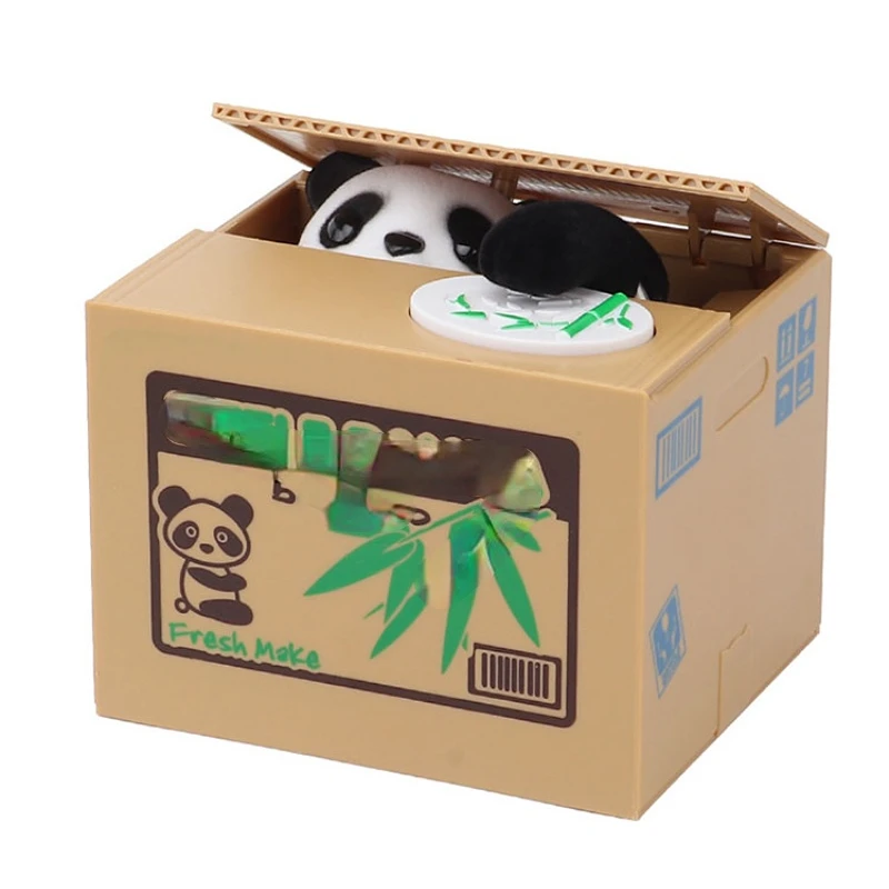 

New Cartoon Steal Money Panda Kitty Fun Steal Money Cat Series Coin Bank Electric Pig Year Coin Bank Funny Saving Money
