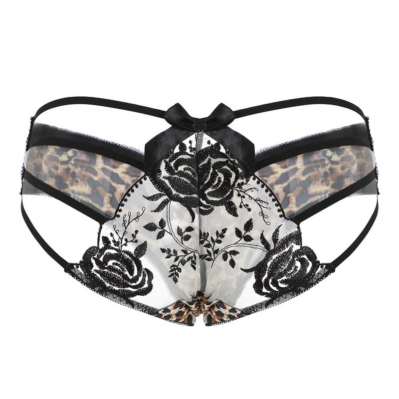 

Sexy Toys For Woman Transparent Panties New Ice Silk Leopard Print And Charming Breathable Low Waist Briefs Embroidery