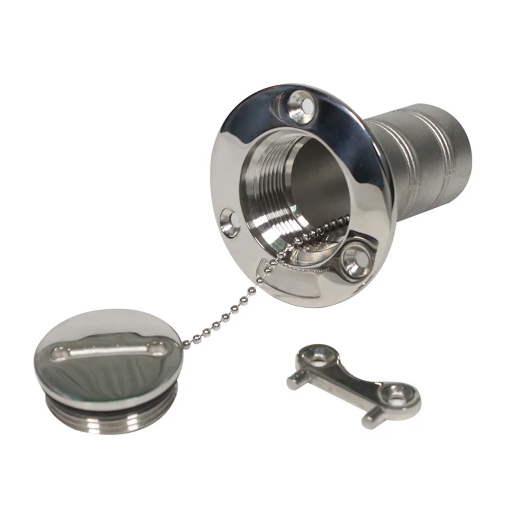 

38mm Stainless Steel Fill Port Boat Deck Styling Gas Marine With Cap Polished Fuel Tank