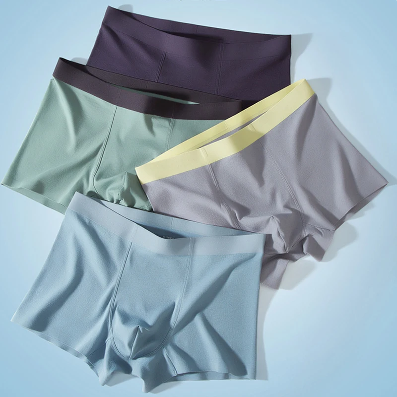 Men Underwear Sexy Comfortable Boxer Shorts Solid Color Cotton Male Panties Cueca Hombre Breathable Soft Underpants 3PCS