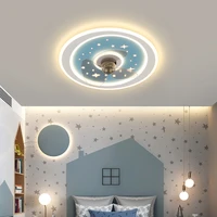 gold pinkblue led ceiling fans with lights for living room bedroom nordic led ceiling fans for kids baby room boys girls