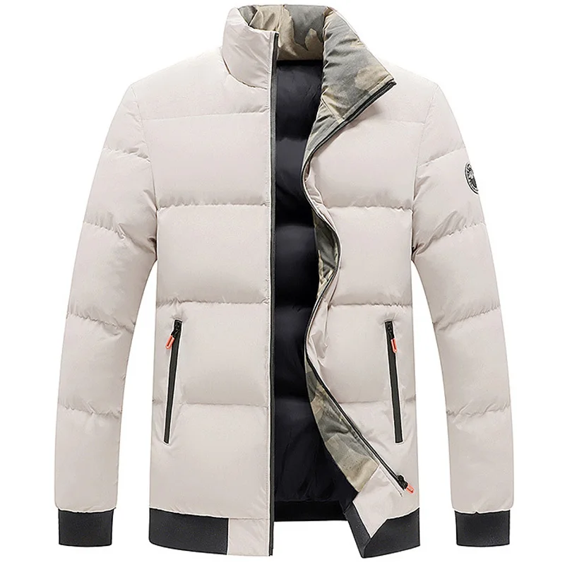 Mens Jacket lapel mens Parka Winter New down jacket Pure color Warm Jackets men business leisure coat bread clothing youth coats