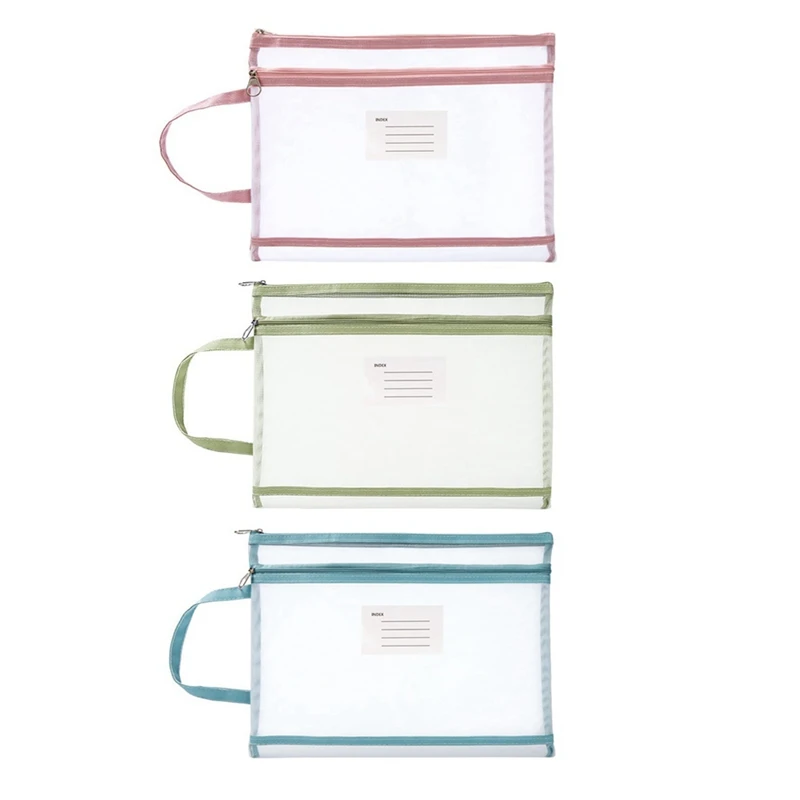 

A4 Mesh Zipper Pouch A4 Translucent Mesh Zipper Pouch A4 Document Bag Mesh Zipper Pouch A4 Nylon Mesh Zipper Pouch 3 Colors