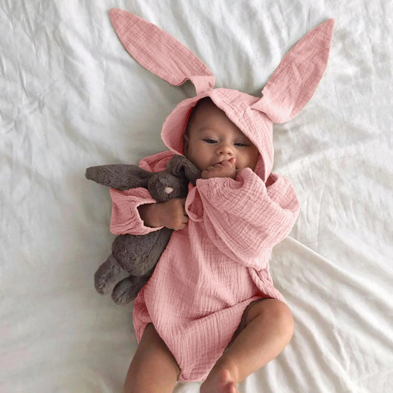 

Spring Summer Newborn Baby Girl Clothes Easter Bunny Bodysuits For Infants Jumpsuit Baby Girl Long Sleeve Bodysuits Clothing