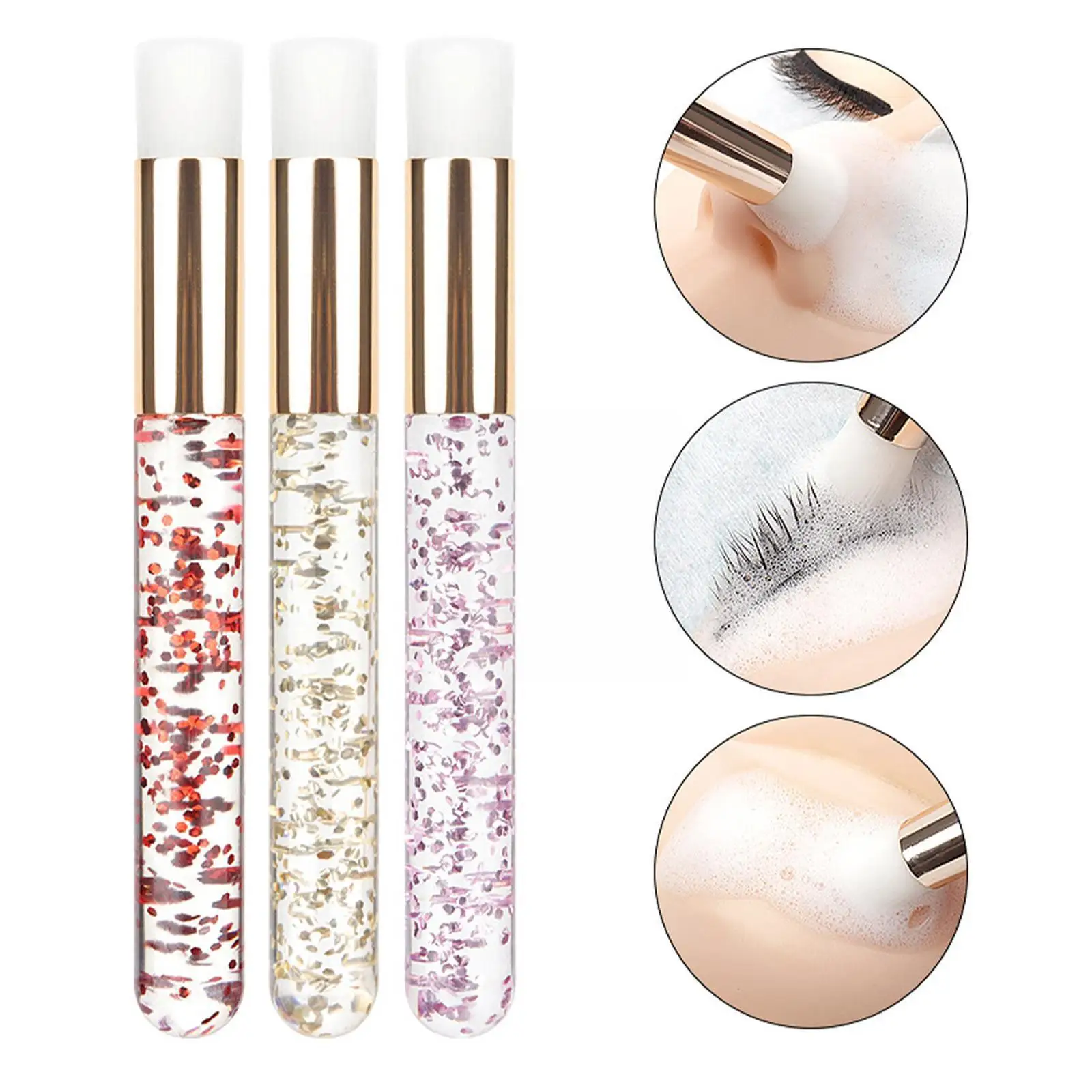 

1pcs Crystal Rod False Lash Cleaning Brush Eyelash Makeup Care Washing Remover Blackhead Tools Extension Brushes Nose Face V1V0