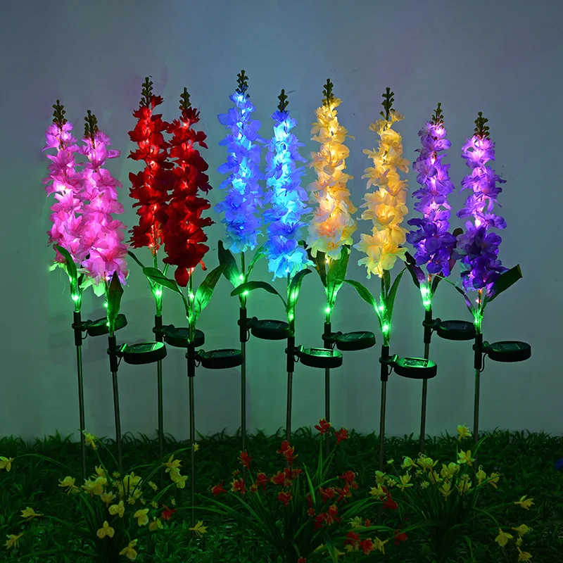 

1pc LED Violet Lawn Light Solar Led Light Outdoor Waterproof Garden Courtyard Park Path Corridor Lawn Spring Decorative Lighting