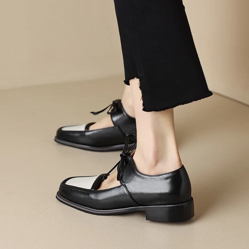 2023 new Spring women pumps plus size 22-26.5cm length microfiber upper square toe Mary Jane shoes mixed colors womens shoes