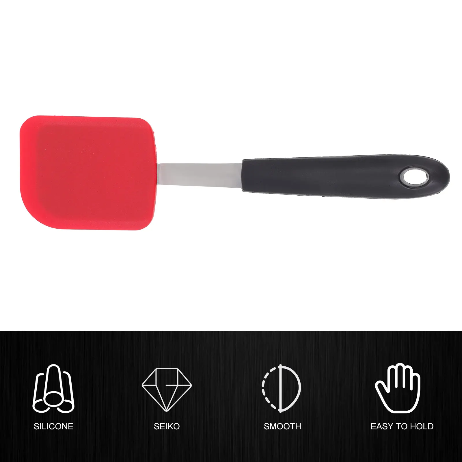 

Food Grade Heat Resistant Silicone Spatula Shovel for Home Kitchen Gadget (Red) frying spatula