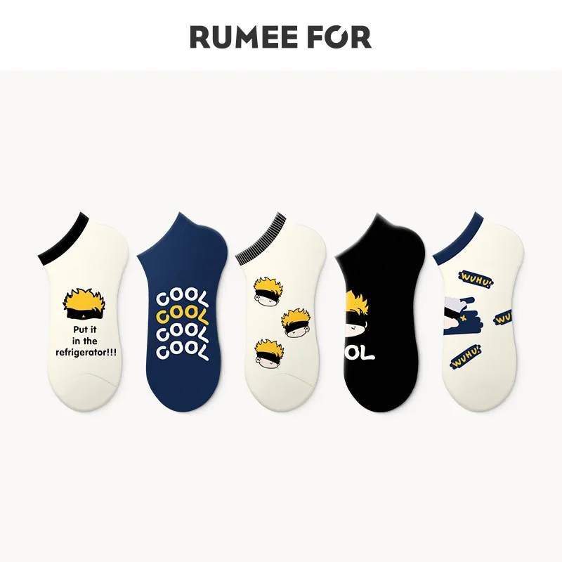 

Anime Gojo Satoru Women Socks Cute Cotton Sock Woman Kawaii Lady Sock Spring Summer Short Casual Soft Cartoon Socks Breathable