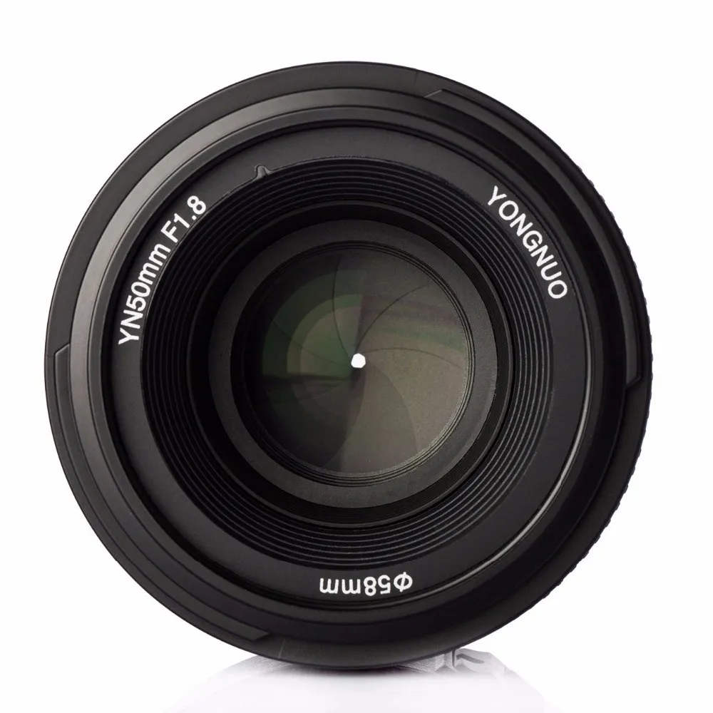 Объектив Yongnuo YN 50 мм F1.8 AF с большой диафрагмой и автофокусом для камеры Nikon DSLR