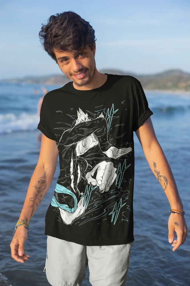 Футболка Garou в стиле унисекс мягкая рубашка аниме с принтом ужасов злодей манга