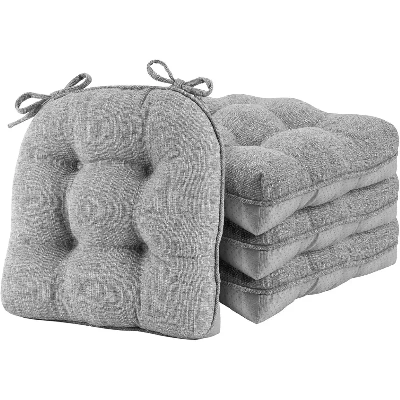 

Подушки для обеденных стульев, 4 шт. в упаковке, Нескользящие подушки из пены с эффектом памяти для стульев с завязками, разноцветные подушки для кухонных стульев, 15,5X15,5 дюйма