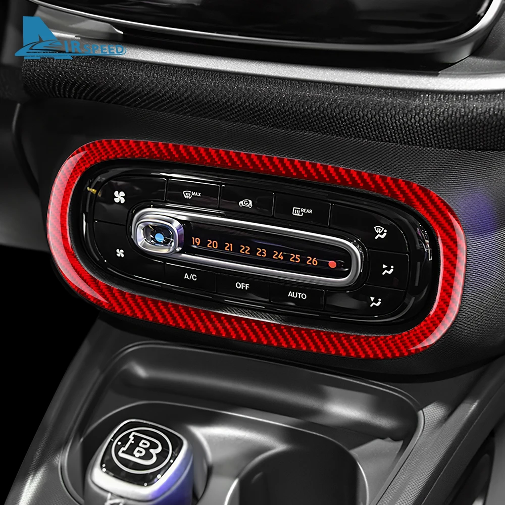 

Настоящее мягкое углеродное волокно для Mercedes Benz Smart 453 Fortwo/Forfour 2016-2021, центральное управление автомобилем, панель переменного тока, рамка, крышка, отделка, наклейка