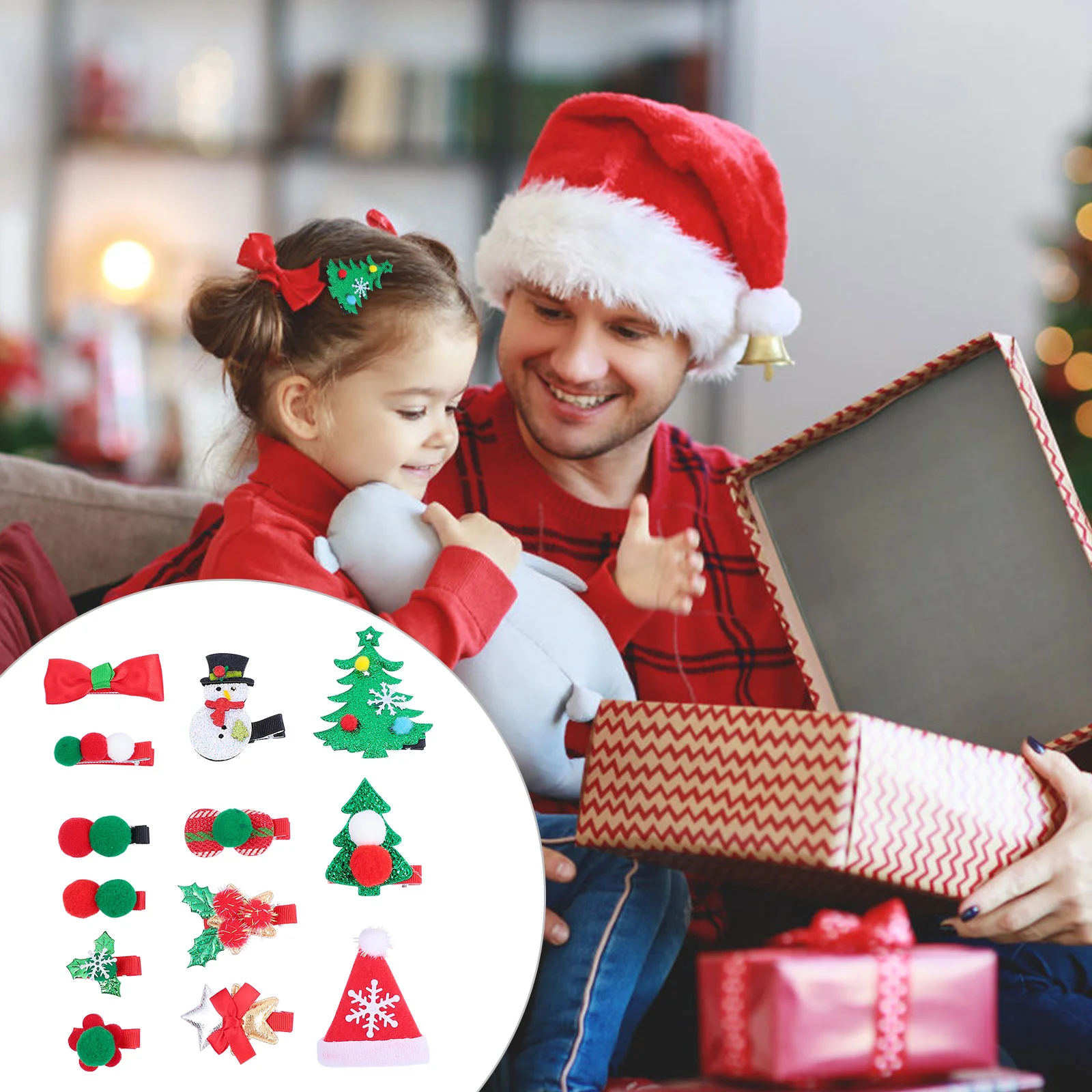 

Christmas Hair Barrettes Clips Kids Hairpins Party Hoop Bobby Hairpin Lovely Props Bowsholidayaccessories