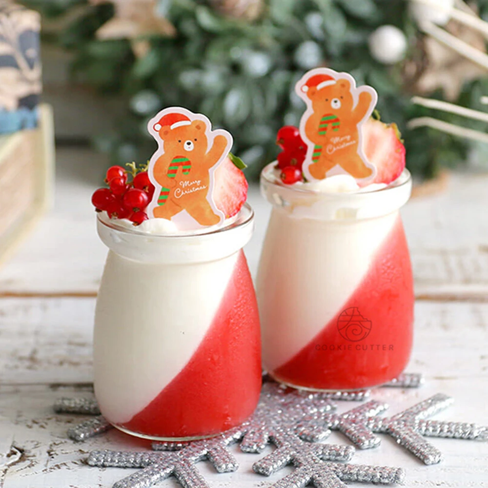 100 шт. Подарочная карточка для торта десерта Рождественский лось медведь