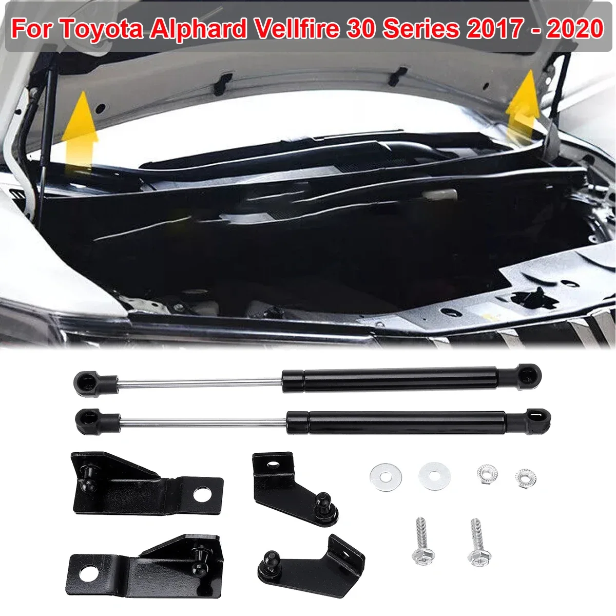 

Для Toyota Alphard Vellfire 30 Series 2017 - 2020 передняя крышка фотоподъемник поддержка гидравлического стержня автомобильные аксессуары