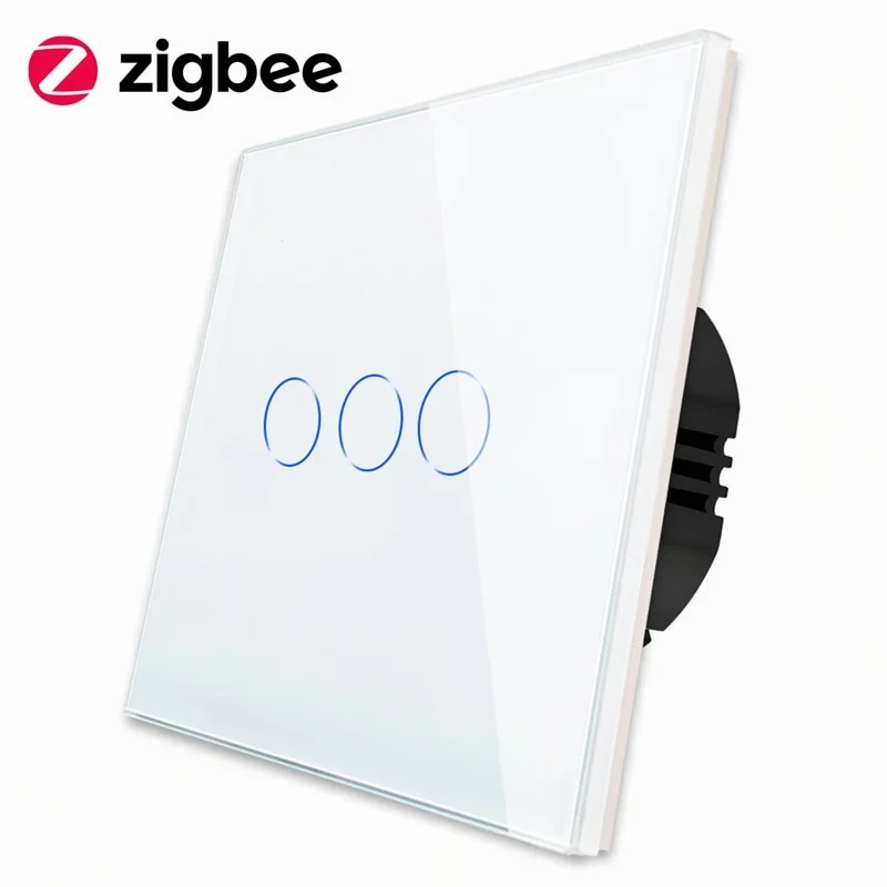 

Bingoelec Zigbee Touch Switch LED Glass Panel Smart Switch Work With Google Home EU Touch Switch Smart Life