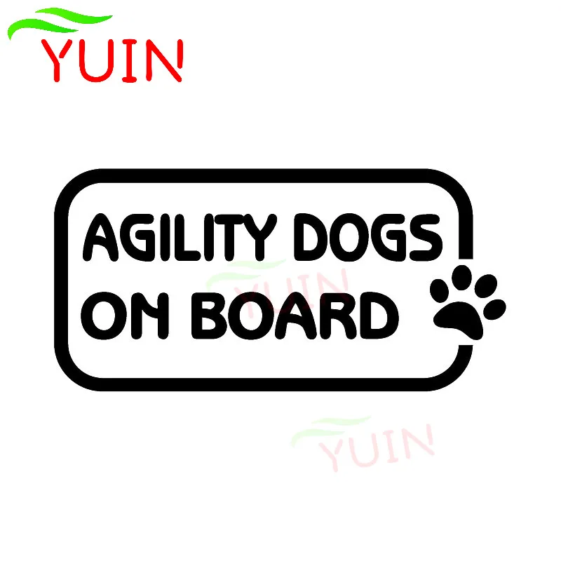 

AGILITY DOGS ON BOARD Car Sticker Fashion Paw Print Decal PVC Body Window Decoration High Quality Waterproof Sunscreen Decals