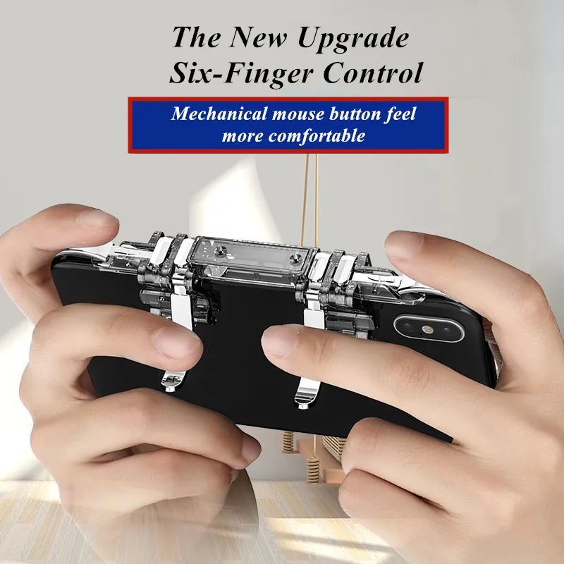 Мобильный игровой контроллер Z06 6 пальцев триггер для смартфона PUBG L1 R1 кнопка
