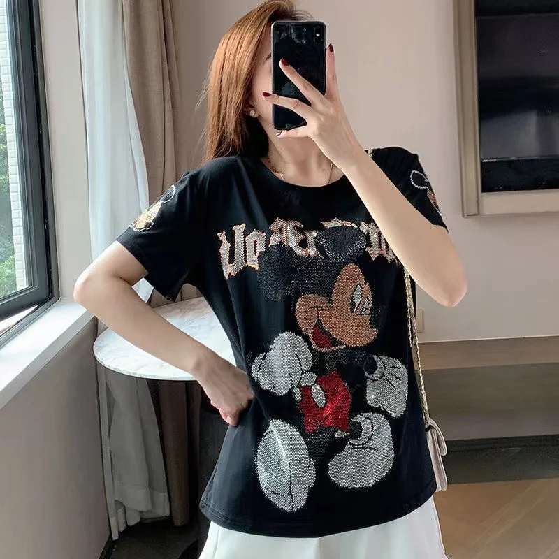 

Bear Dimond Women Brand Female Girl T Shirt Tops Luxury Designer Tshirt Summer Brand Cartoon T-Shirt