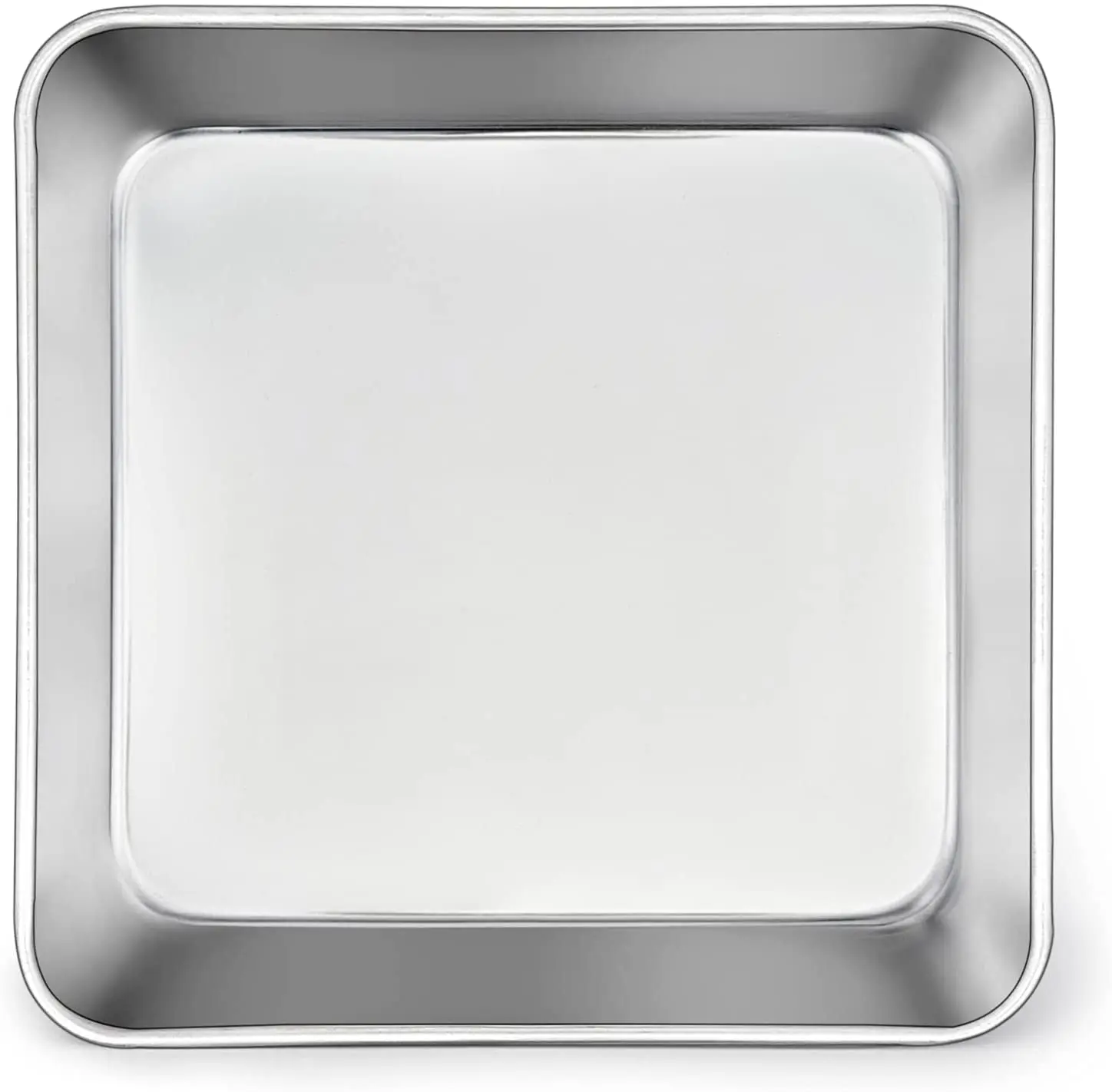 

square cake pan 9 inch stainless steel square baking roasting pan for cake brownie lasagna non-toxic heavy duty one piece design