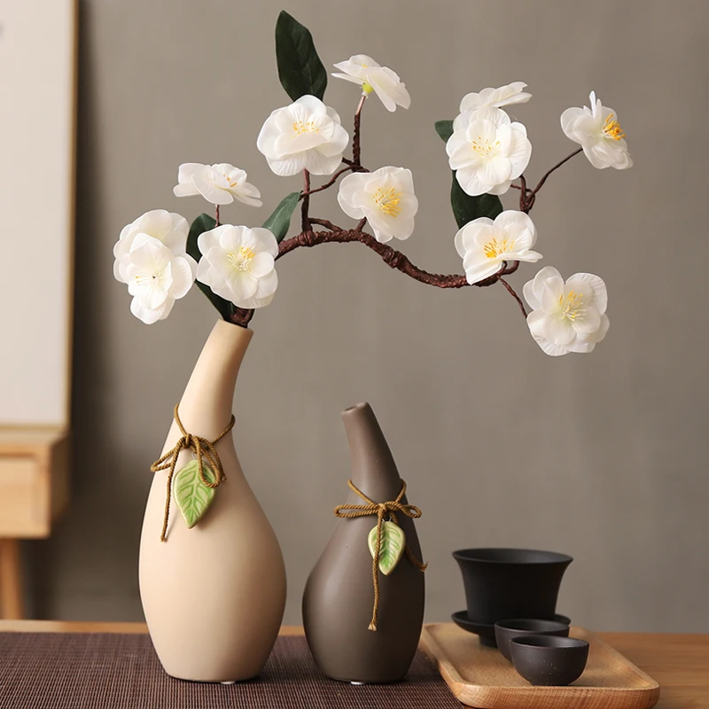 

Ваза для украшения дома в японском стиле, ручная работа, имитация цветка сливы, украшение, набор керамических ваз с подвеской