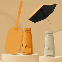portable mini phone size umbrella for women five fold uv umbrella protection sun and rain windproof sunscreen outdoor