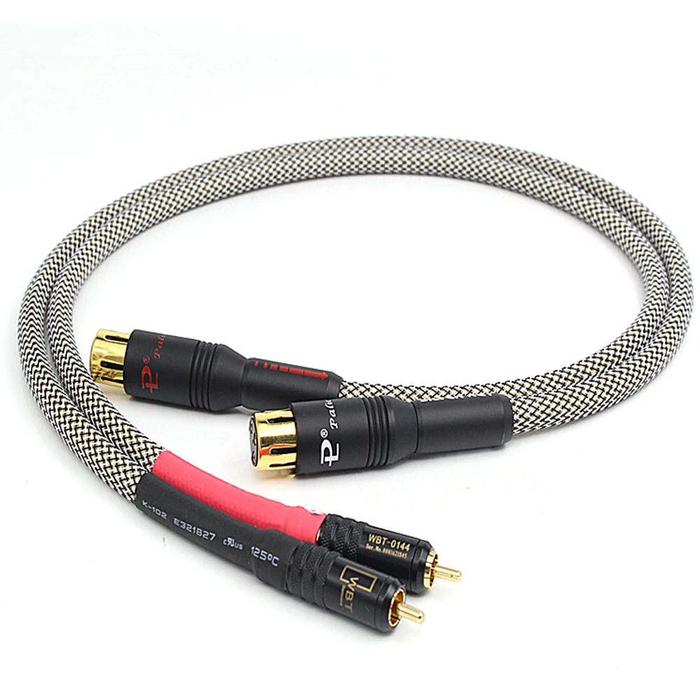

QED 4-жильный сплав с серебряным покрытием 2 Rca штекер-Xlr штекер линейный аудио кабель Позолоченный штекер для Hifi усилителя Cd-плеера