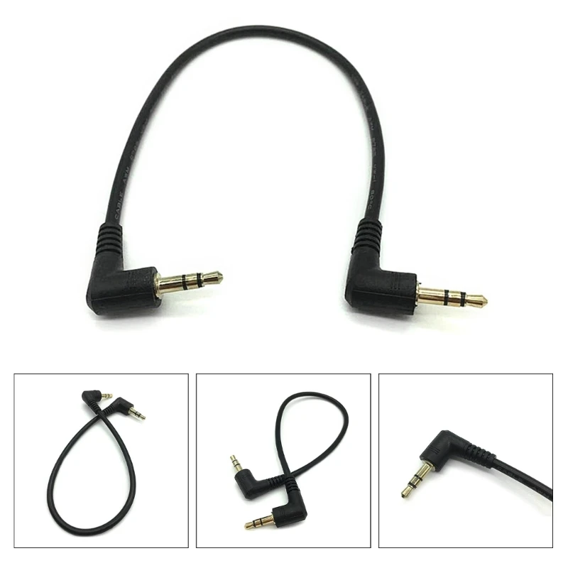 

90 Degree Right Angled 3.5mm Male To Male Stereo Audios Cable For Car AUX R2LC