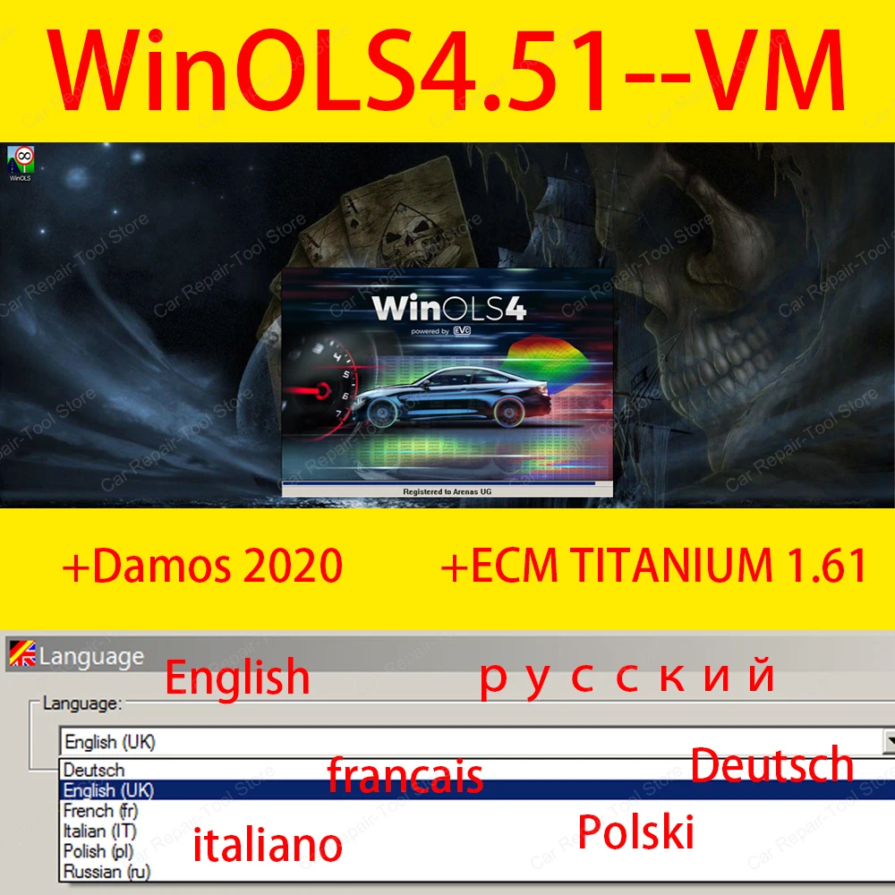 

Новинка 2022, WinOLS 4,51 VM с плагинами, больше функций, автоматическое программное обеспечение для настройки чипа ECU + 2020 Damos + ECM TITANIUM Link или USB