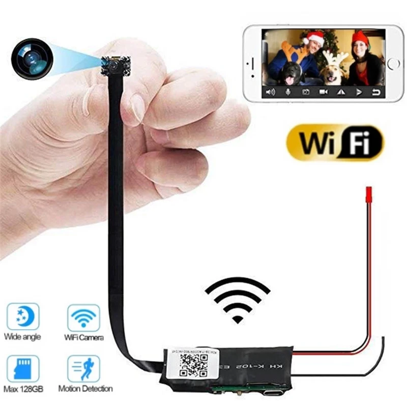 

4K HD Mini WiFi Camera DIY Portable Night Vision Remote Viewing P2P IP Network Video Recorder Maximum Support 128GB memory Card