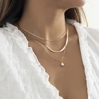 purui retro gold color snake chain choker necklaces for women trendy multilayer layer pendant jewelry necklaces fashion jewelry