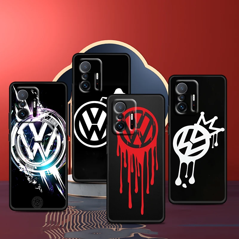 

Luxury V-Volkswagen-GTI Car for Xiaomi 11 11T 10T Note 10 Mi 9T Ultra Pro Lite 5G Funda Silicone Black Phone Case Coque Capa