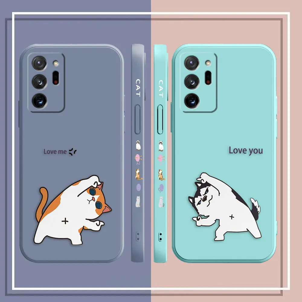 Case For Samsung Galaxy A90 A80 A70 A60 A50 A40 A30 A20S A20 A10S A10 Note 20 Pro Plus Lite Ultra 4G 5G Case  Funny Couple Cats