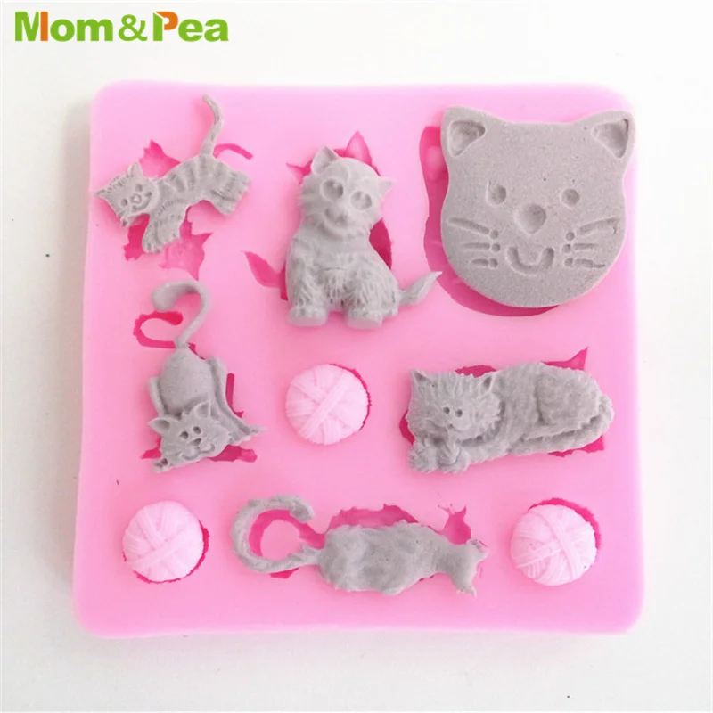 

MPA0339 силиконовая форма в форме кошки, каштановая паста, шоколадная декоративная помадная форма, инструменты для украшения торта