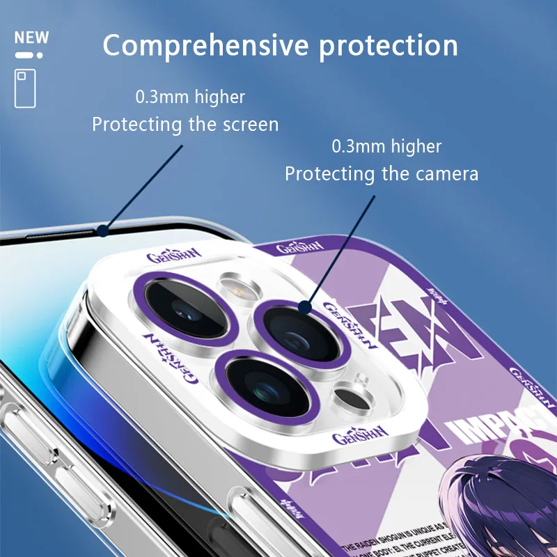 Ударопрочный чехол Genshin для Xiaomi Redmi Note 12 4G 5G Turbo 11 Pro Plus 12S 11S 10S 9S 10 8 7 6 9 10C K60 K60E