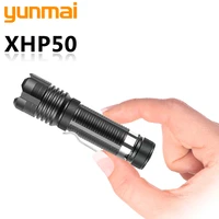 mini led flashlight xhp50 2 uvsuper bright 100000lm torch aluminum body waterrpoof for bike or camping use aa 14500 battery