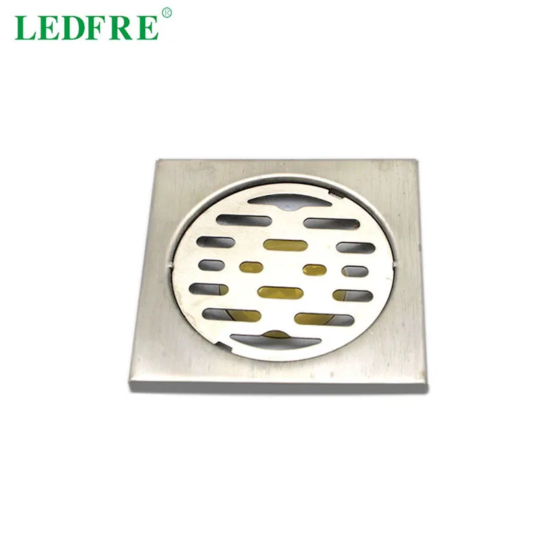 

LEDFRE 10CMx10CM Floor Drain Bathroom Square Shower with Removable Cover Anti-Clogging for Kitchen Washroom Basement LF66001