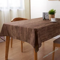 100 polyester wooden folding rectangular tablecloth waterproof and oil resistant table cover placemat decoration