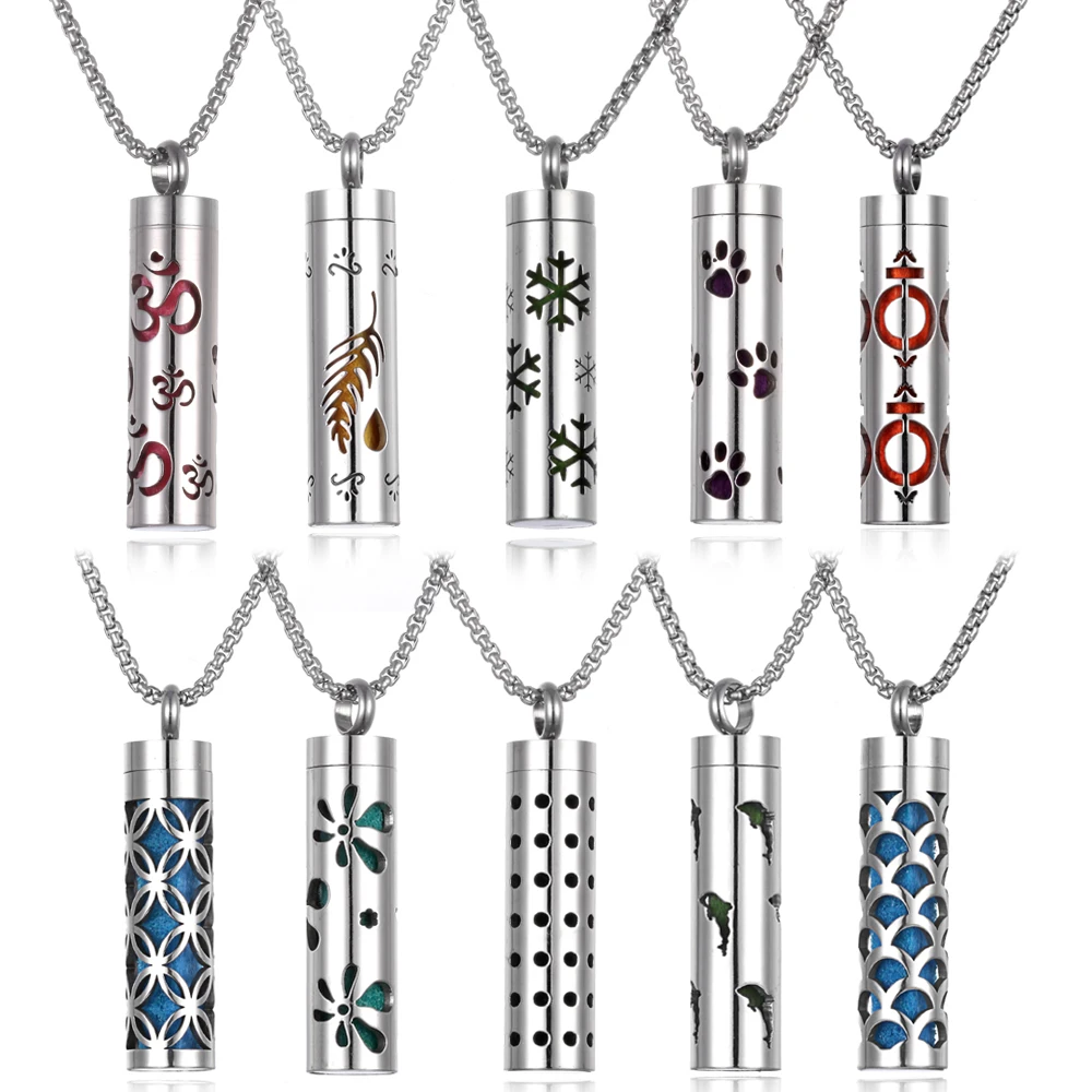 2022 New Aromatherapy Jewelry Necklaces Essential Oil Diffuser Necklace Stainless Steel Open Locket Aroma Scent Perfume | Украшения и