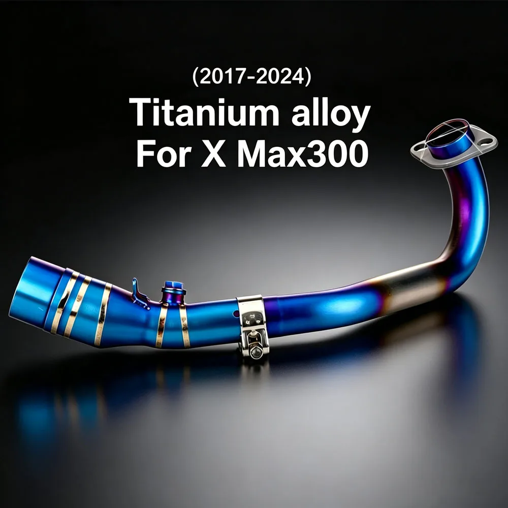 Фото Выхлопная труба XMAX250 для Yamaha XMAX300 XMAX 250/300 2017-2024, комплект для скутера, интерфейс 51 мм, коллектор, передняя средняя труба №1