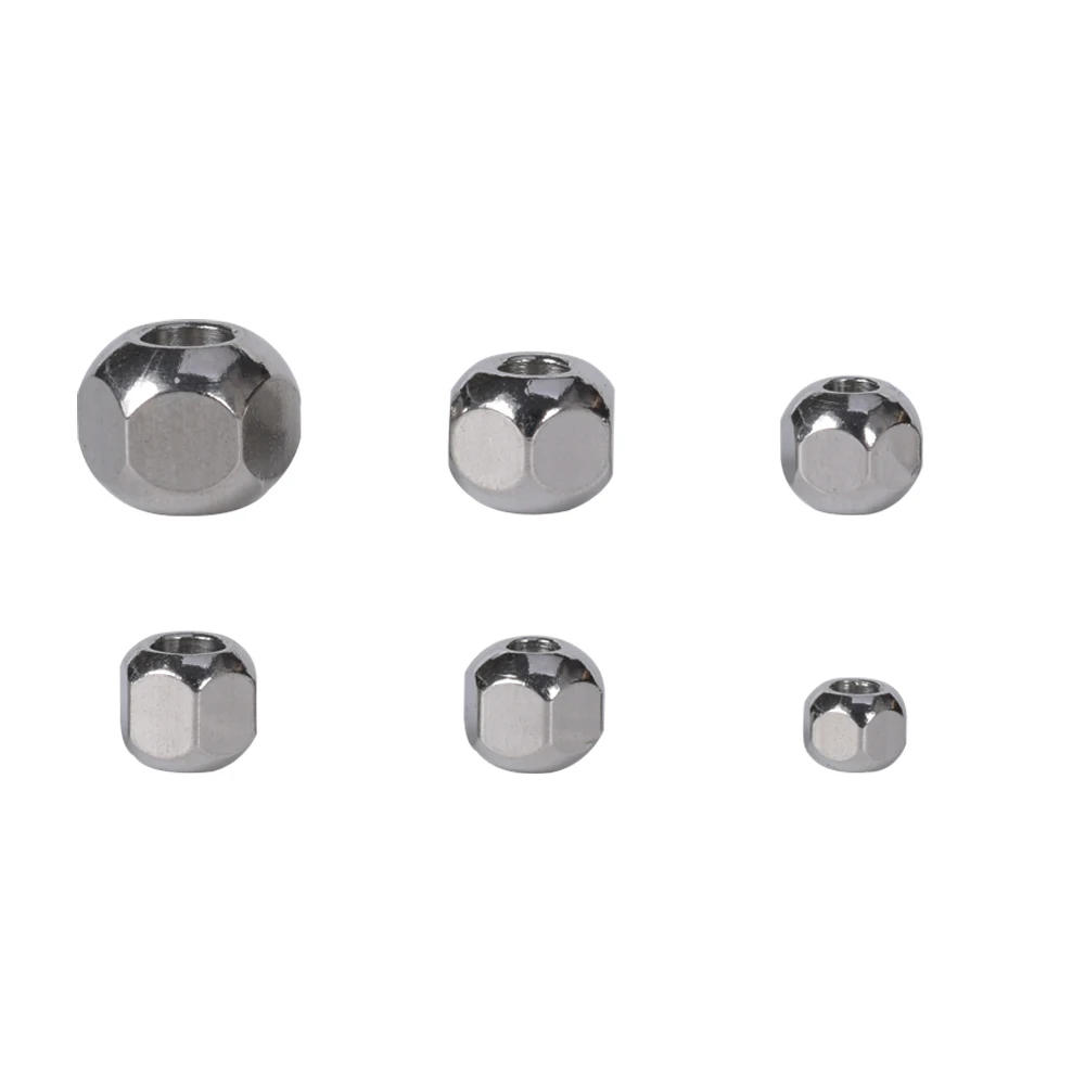 

20-100Pcs/Lot 3 4 5 6mm 304 Stainless Steel Big Hole Loose Beads For Jewelry Making Supplies Diy Needlework Faceted Spacer Beads