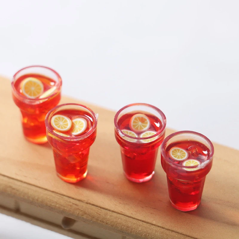 

1PC Dollhouse Miniature Mini Lemon Tea Drink for Blyth Barbies Doll House Play Drink Kitchen Accessories Toy